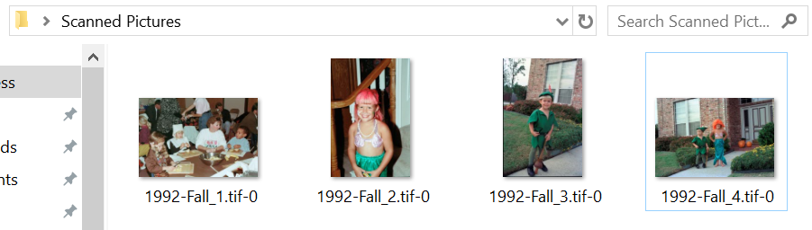 Scanned Pictures contains JPG photos for everyday use